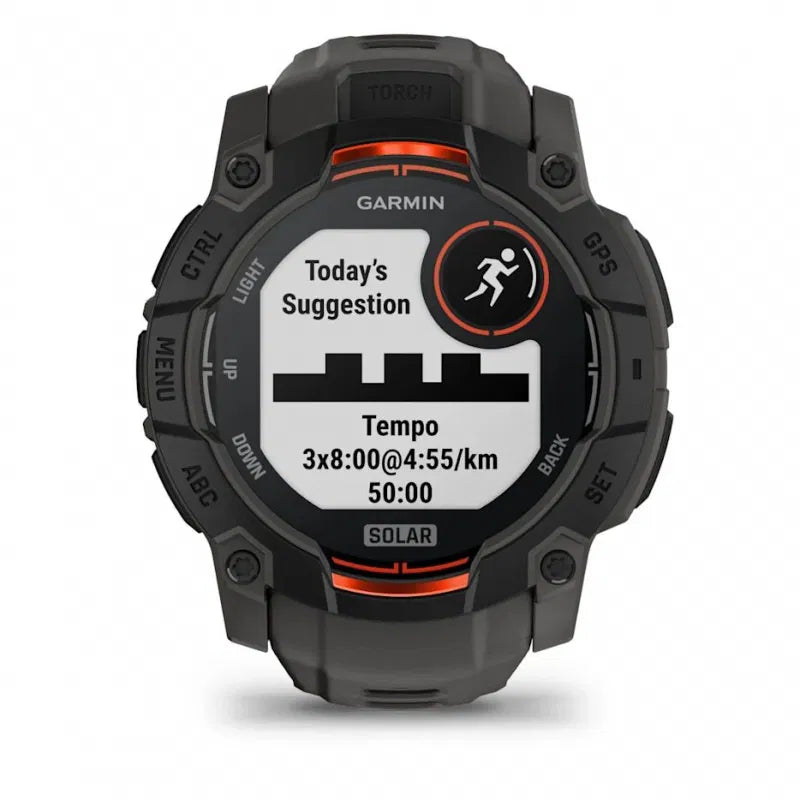 Garmin Instinct 3 – 50 mm, Solar  Czarny z paskiem w kolorze Charcoal