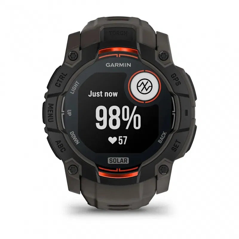 Garmin Instinct 3 – 50 mm, Solar  Czarny z paskiem w kolorze Charcoal