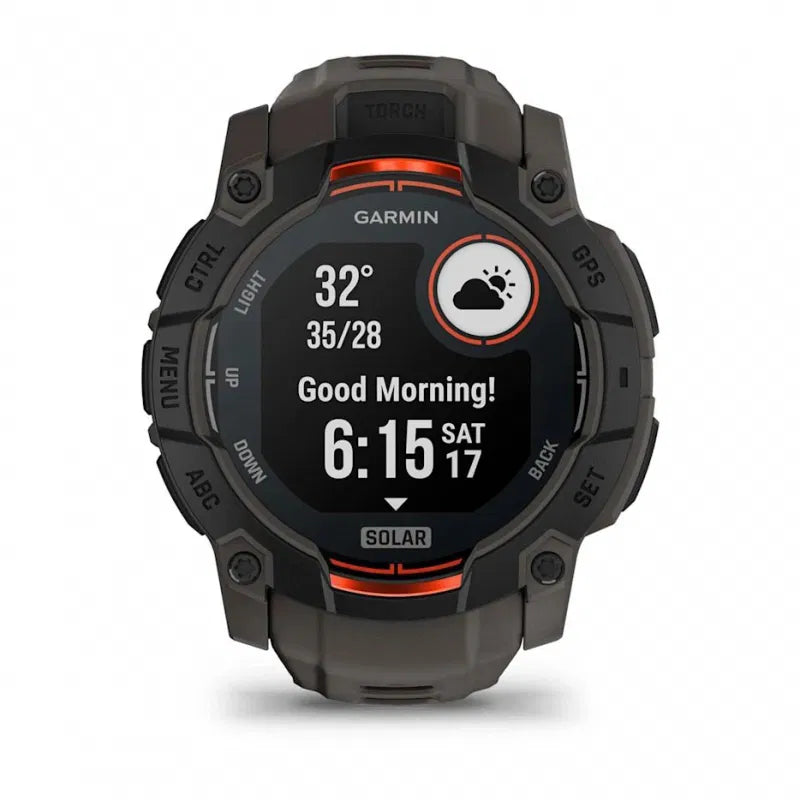 Garmin Instinct 3 – 50 mm, Solar  Czarny z paskiem w kolorze Charcoal