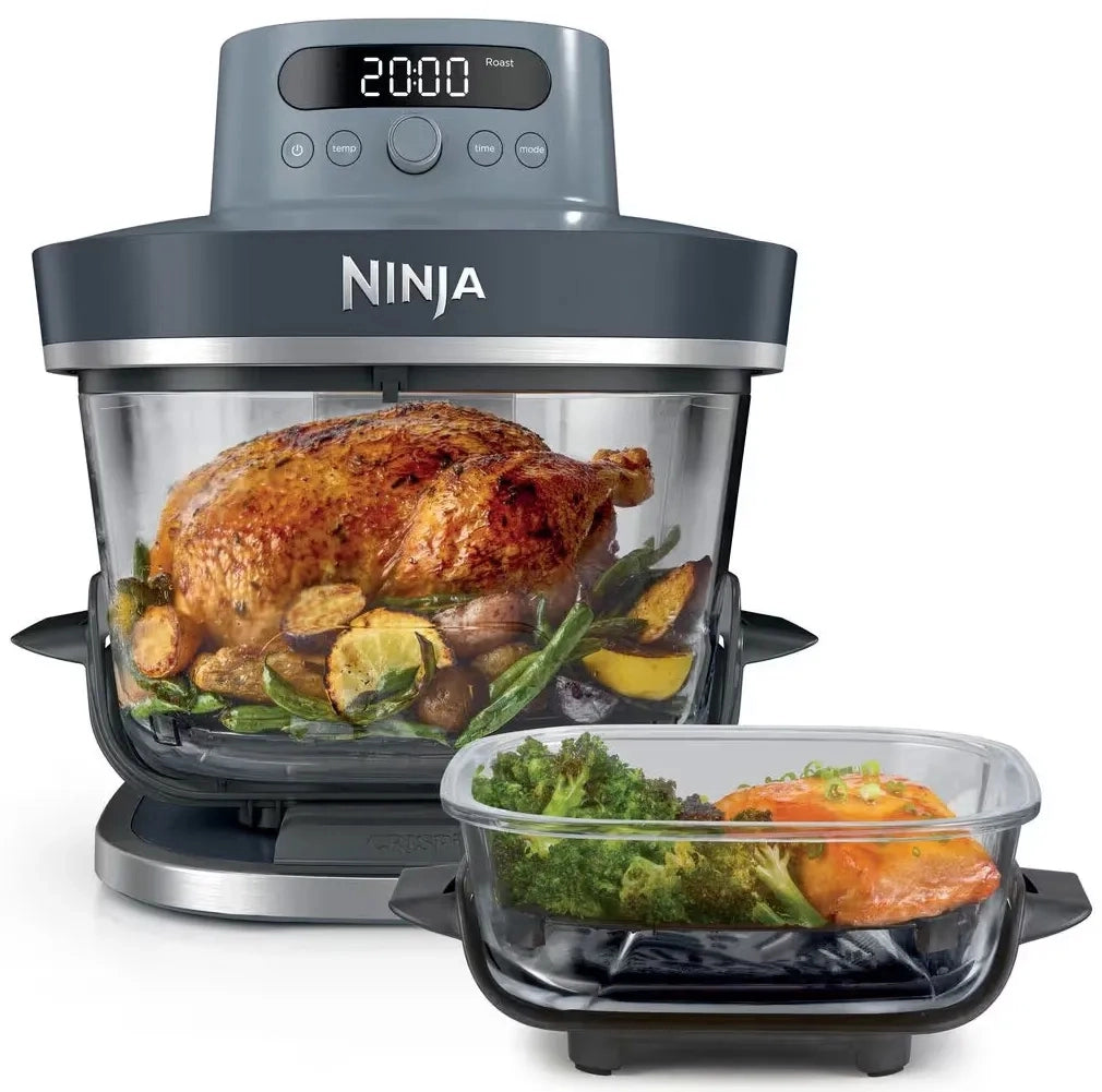 Ninja Frytkownica beztłuszczowa CRISPi PRO AS101EUCY - Szklany Air Fryer 7 w 1, 5,7 l, Granatowy