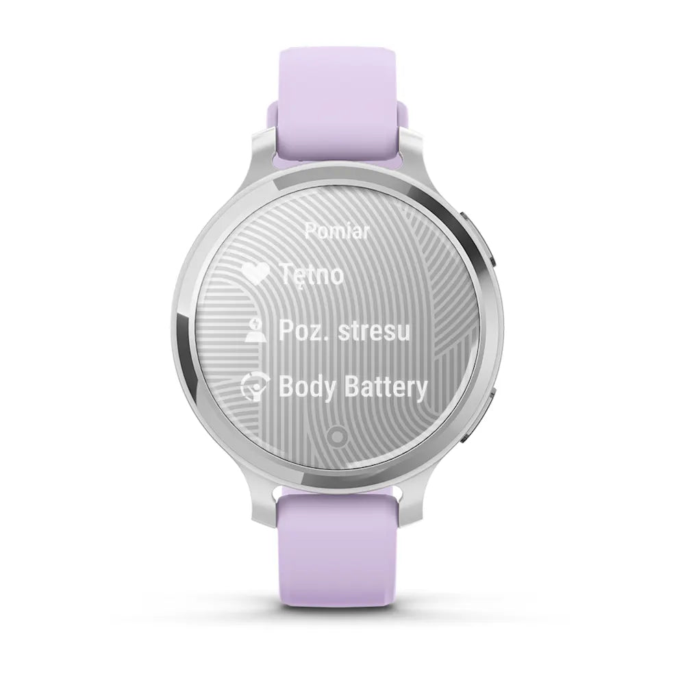 Garmin Smartwatch Lily 2 Active, Srebrny z paskiem silikonowym w kolorze Purple Jasmine