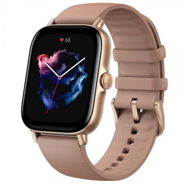 Amazfit GTS 3 Terra Rosa elegancki smartwatch damski różowy ze złotą ramką