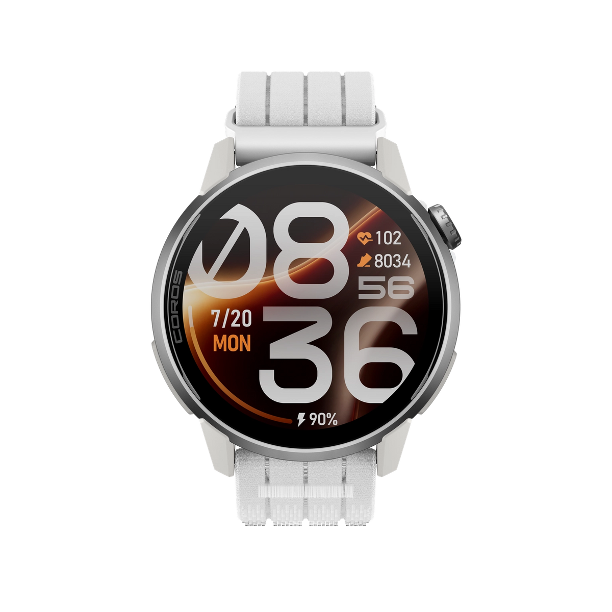 COROS PACE 4 Pro - zegarek sportowy, 48 mm, Biały z paskiem nylonowym