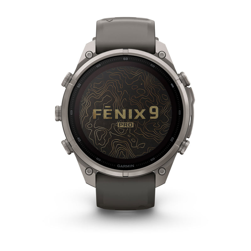 Garmin fēnix 9 Pro Solar– inReach®, 47 mm, Tytanowy z silikonowym paskiem w kolorze Pebble Gray (Kopia)