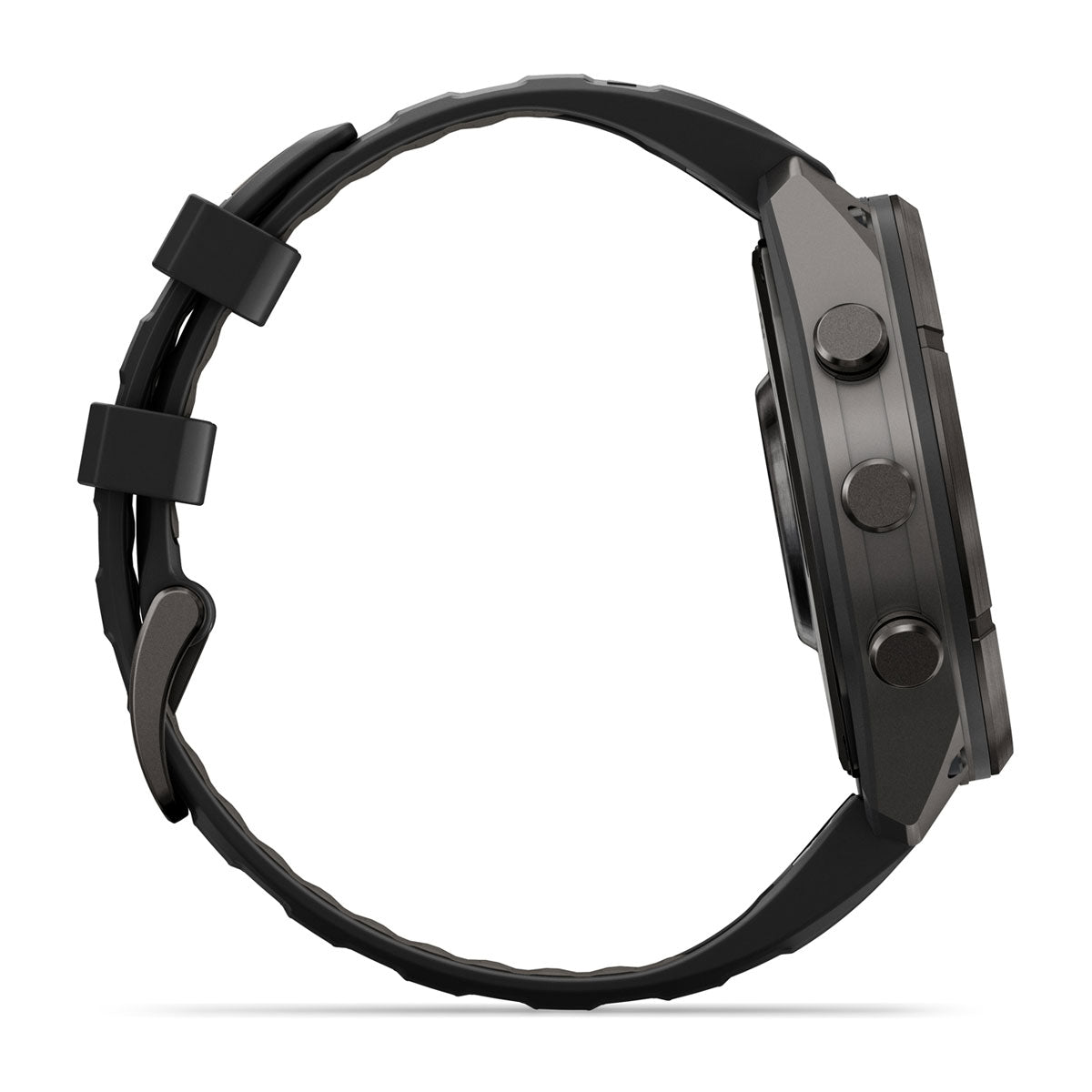 Garmin fēnix 9 Pro – inReach®, 47 mm, Tytanowy w kolorze Carbon Gray z powłoką (DLC) z silikonowym paskiem w kolorze Black / Pebble Gray