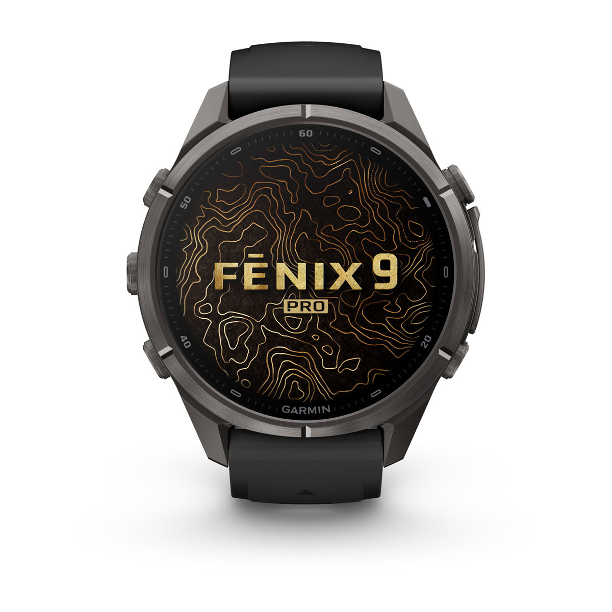 Garmin fēnix 9 Pro – inReach®, 43 mm, Tytanowy w kolorze Carbon Gray z powłoką (DLC) z silikonowym paskiem w kolorze Black / Pebble Gray