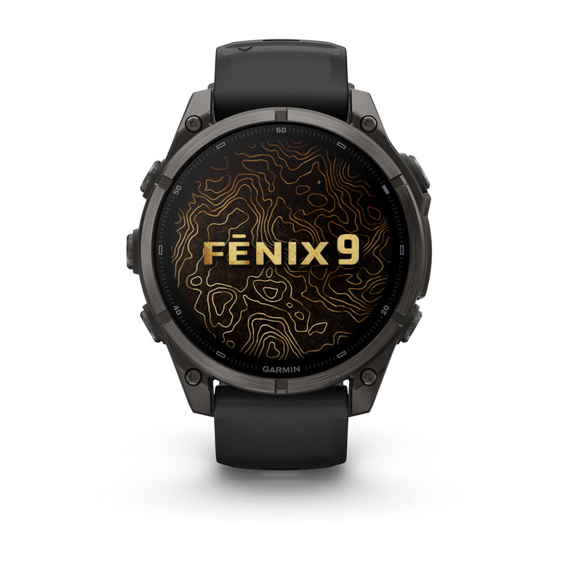Garmin fēnix 9 – smartwatch, 47 mm, Tytanowy z silikonowym paskiem w kolorze Black