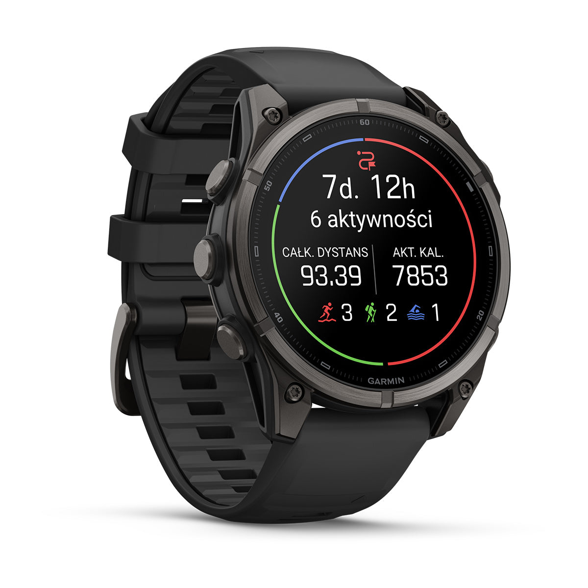 Garmin fēnix 9 – smartwatch, 51 mm, Tytanowy z silikonowym paskiem w kolorze Black