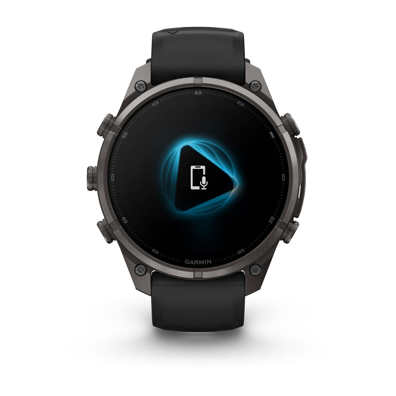 Garmin fēnix® 9 Pro – smartwatch, 47 mm, Tytanowy w kolorze Carbon Gray z powłoką (DLC) z silikonowym paskiem w kolorze Black / Pebble Gray