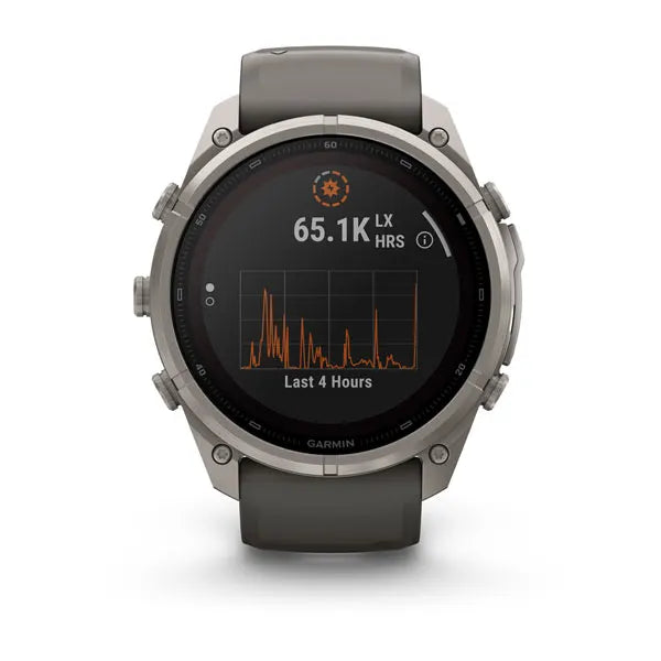 Garmin fēnix 9 Pro Solar– inReach®, 51 mm, Tytanowy z silikonowym paskiem w kolorze Pebble Gray