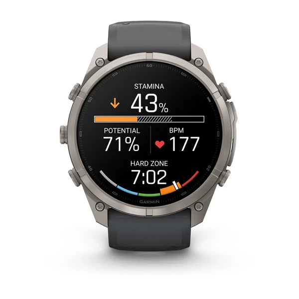 Garmin fēnix® 9 Pro – inReach®, 51 mm, Tytanowy z silikonowym paskiem w kolorze Graphite / Black
