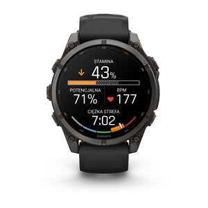 Garmin fēnix 9 – smartwatch, 47 mm, Tytanowy z silikonowym paskiem w kolorze Black