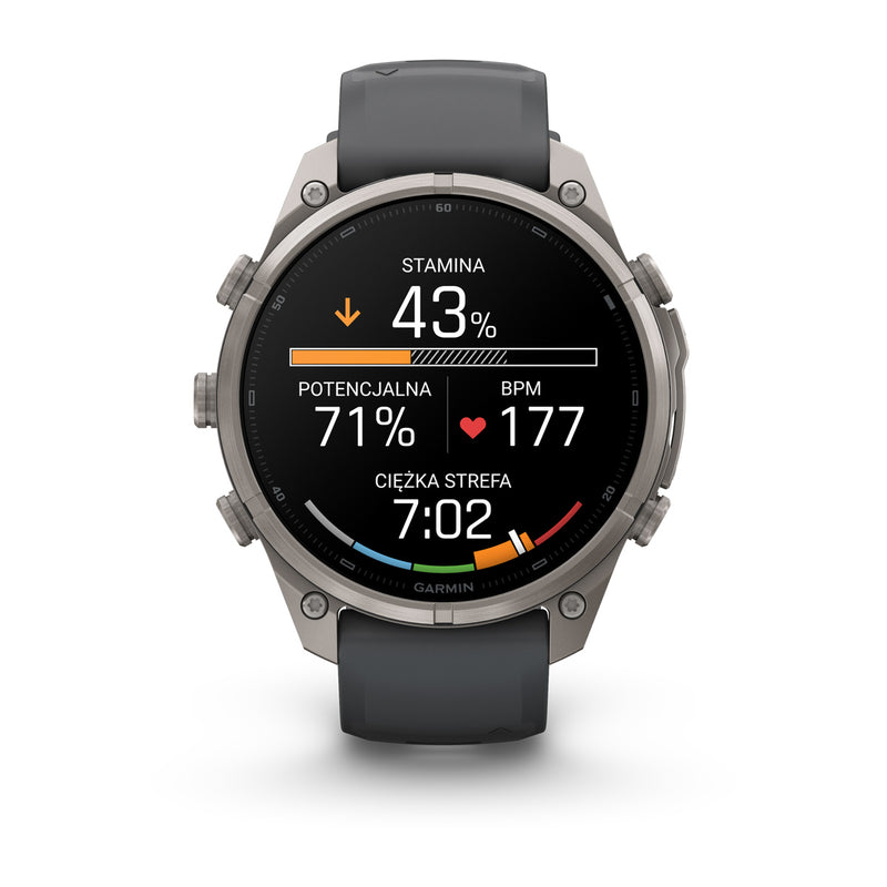 Garmin fēnix® 9 Pro – smartwatch, 47 mm, Tytanowy z silikonowym paskiem w kolorze Graphite / Black