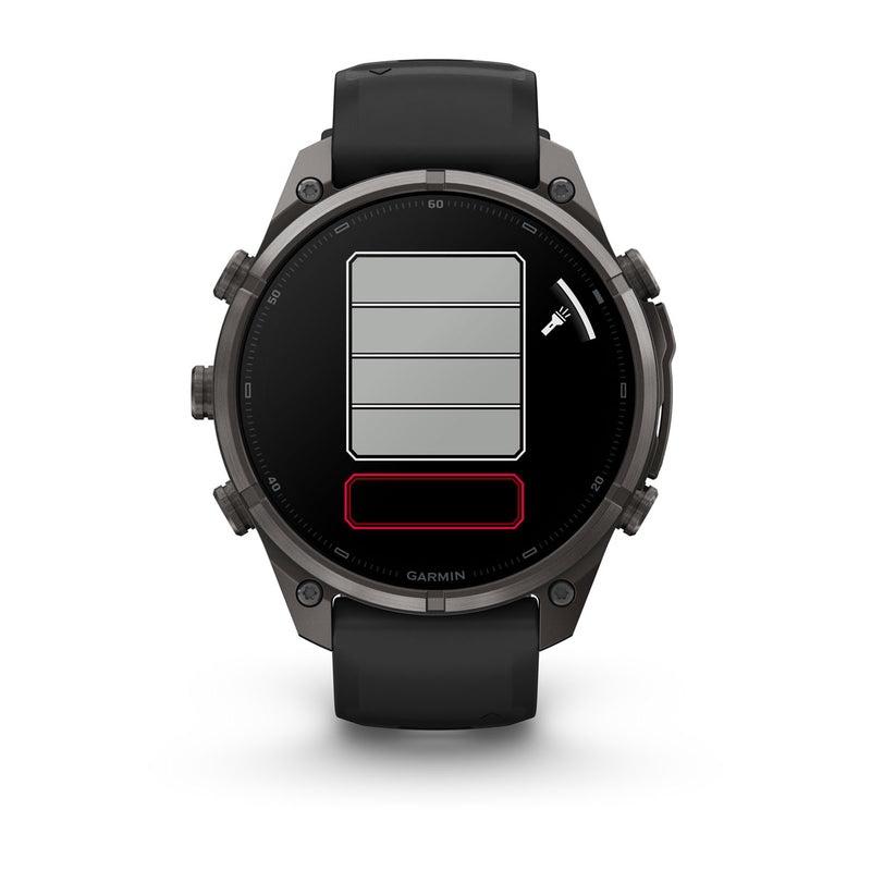 Garmin fēnix® 9 Pro – smartwatch, 47 mm, Tytanowy w kolorze Carbon Gray z powłoką (DLC) z silikonowym paskiem w kolorze Black / Pebble Gray