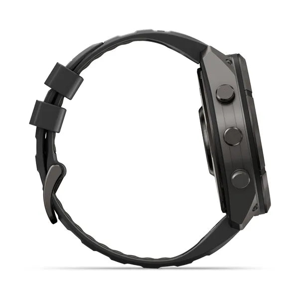 Garmin fēnix 9 Pro – smartwatch, 51 mm, Tytanowy w kolorze Carbon Gray z powłoką (DLC) z silikonowym paskiem w kolorze Black / Pebble Gray