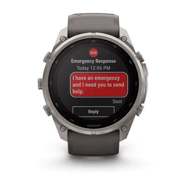 Garmin fēnix 9 Pro Solar– inReach®, 51 mm, Tytanowy z silikonowym paskiem w kolorze Pebble Gray