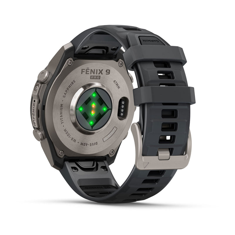 Garmin fēnix 9 Pro – inReach®, 47 mm, Tytanowy z silikonowym paskiem w kolorze Graphite / Black