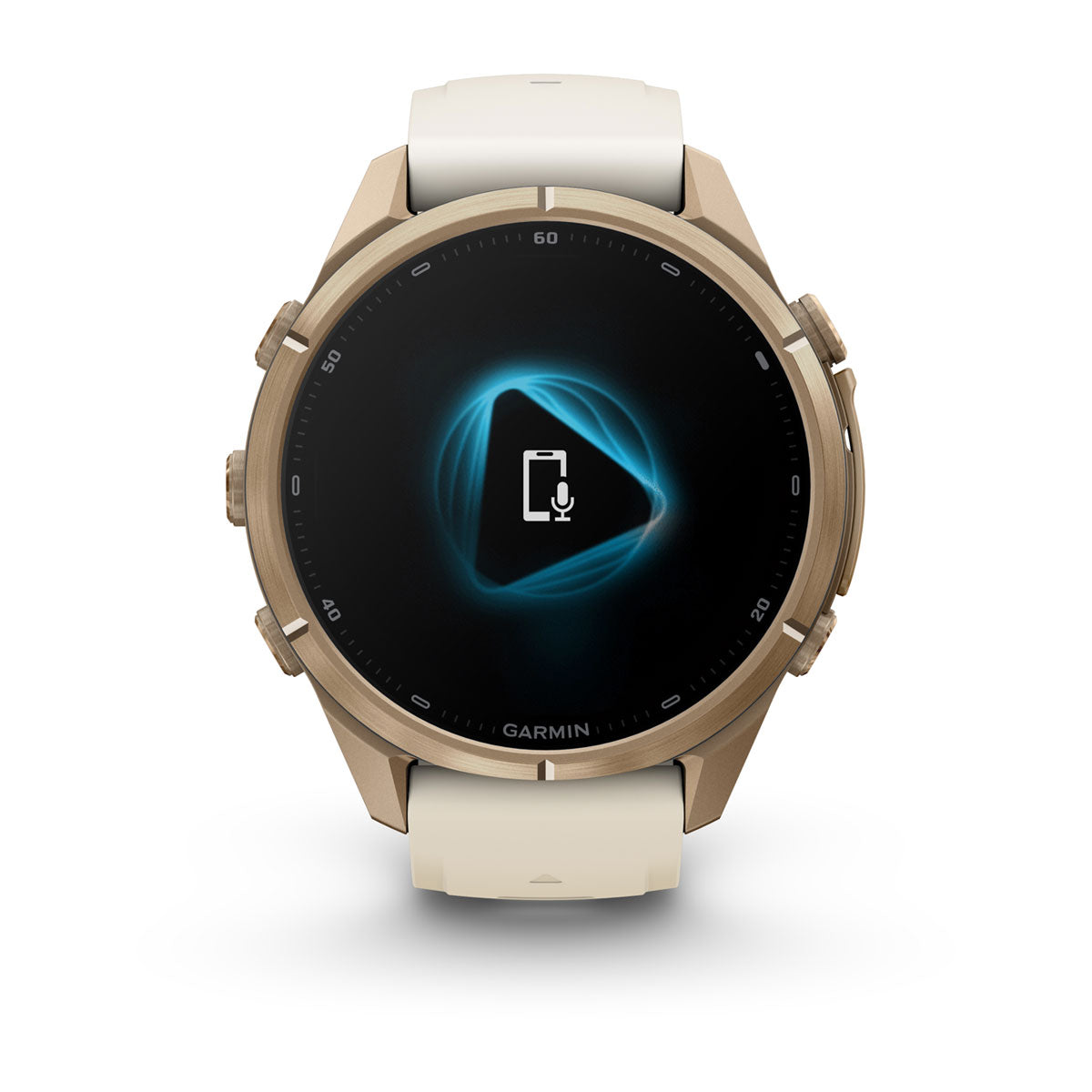 Garmin fēnix® 9 Pro – smartwatch, 43 mm, Tytanowy w kolorze Autumn Gold z silikonowym paskiem w kolorze Cream / French Gray