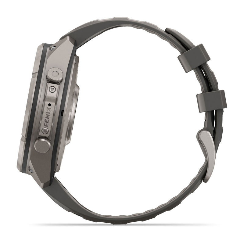 Garmin fēnix 9 Pro Solar– inReach®, 47 mm, Tytanowy z silikonowym paskiem w kolorze Pebble Gray (Kopia)