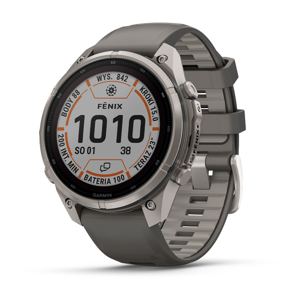 Garmin fēnix 9 Pro Solar– inReach®, 47 mm, Tytanowy z silikonowym paskiem w kolorze Pebble Gray (Kopia)