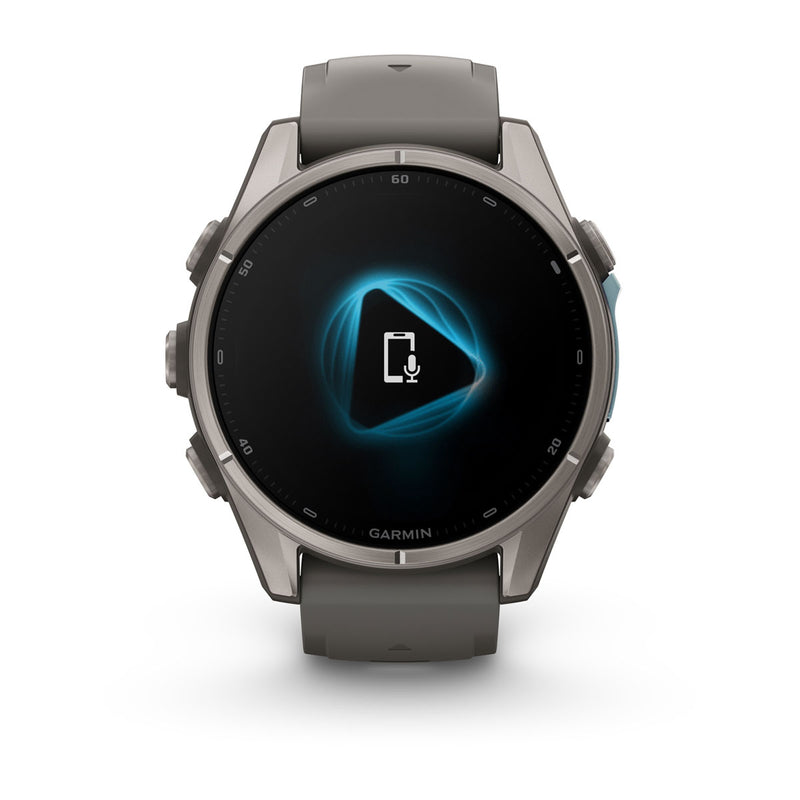 Garmin fēnix 9 – smartwatch, 43 mm, Tytanowy z silikonowym paskiem w kolorze Pebble Gray