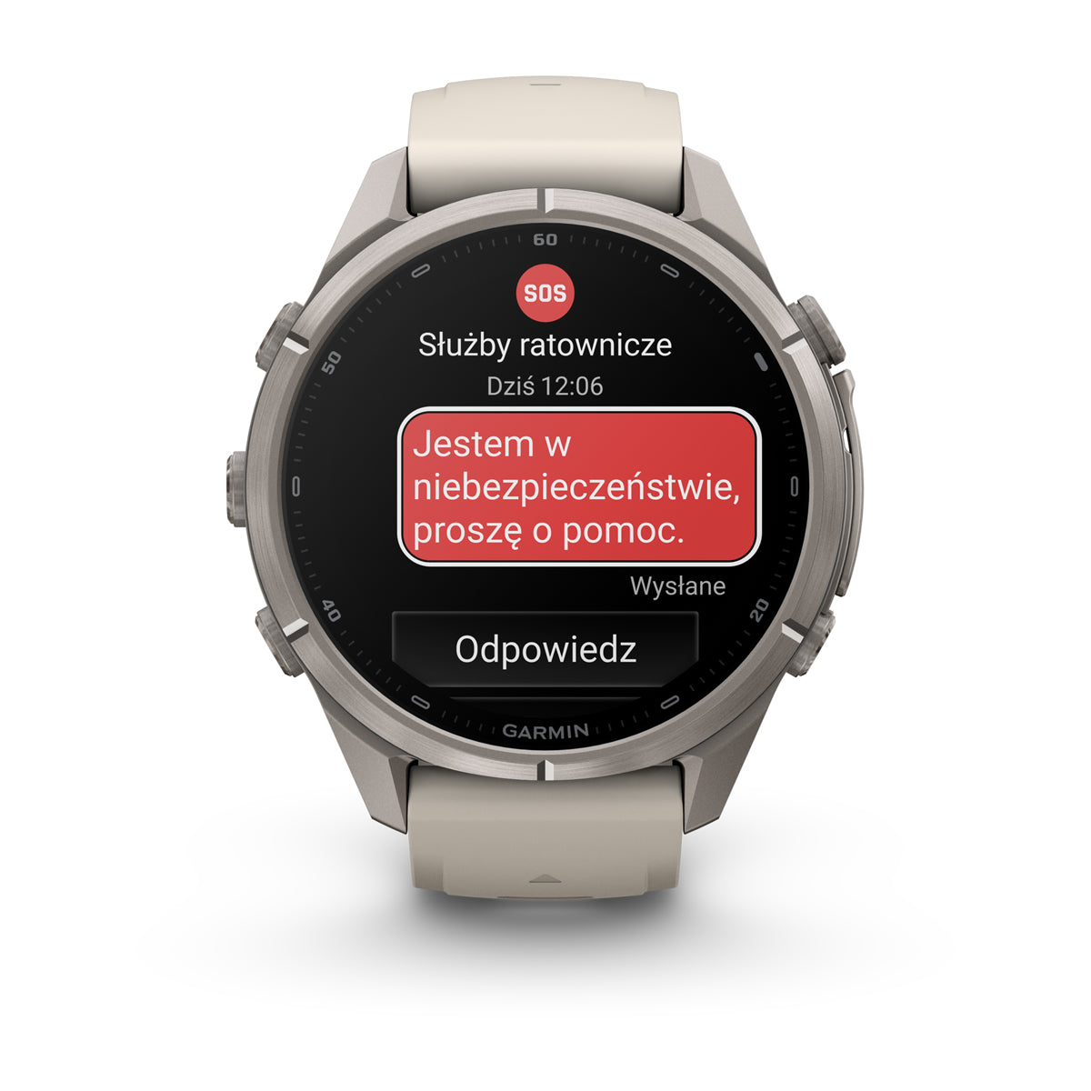 Garmin fēnix 9 Pro – inReach®, 43 mm, Tytanowy z silikonowym paskiem w kolorze Fog Gray / Dark Sandstone