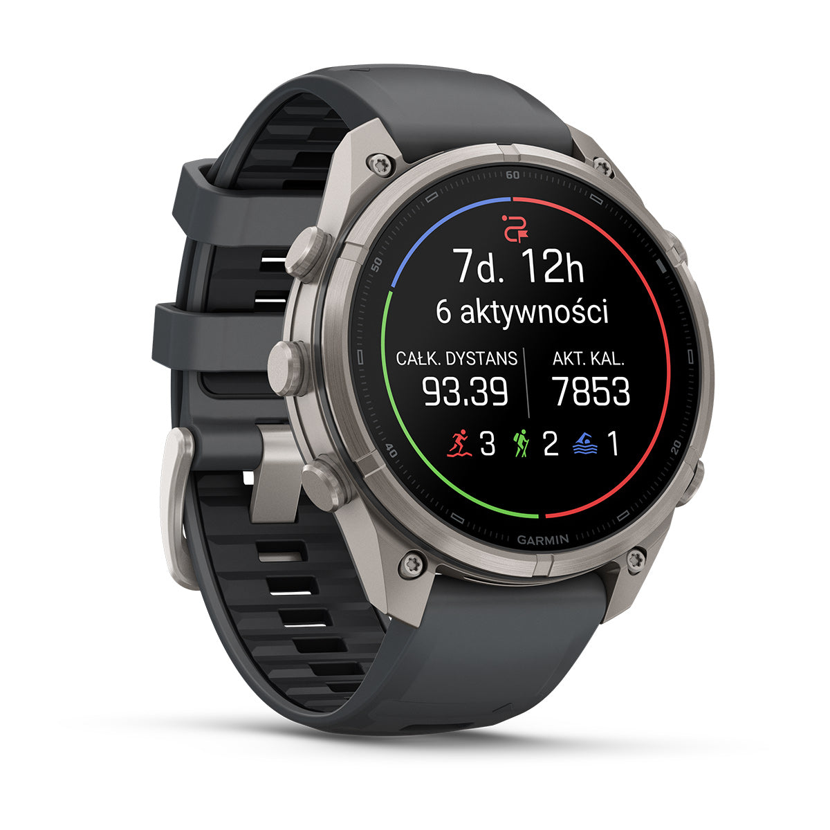 Garmin fēnix 9 Pro – inReach®, 47 mm, Tytanowy z silikonowym paskiem w kolorze Graphite / Black