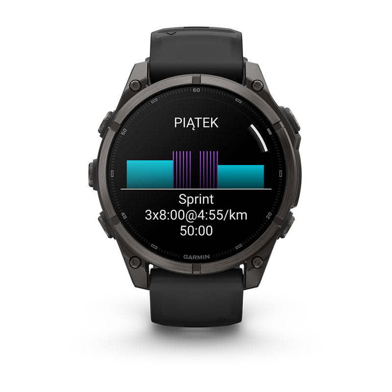 Garmin fēnix 9 – smartwatch, 47 mm, Tytanowy z silikonowym paskiem w kolorze Black