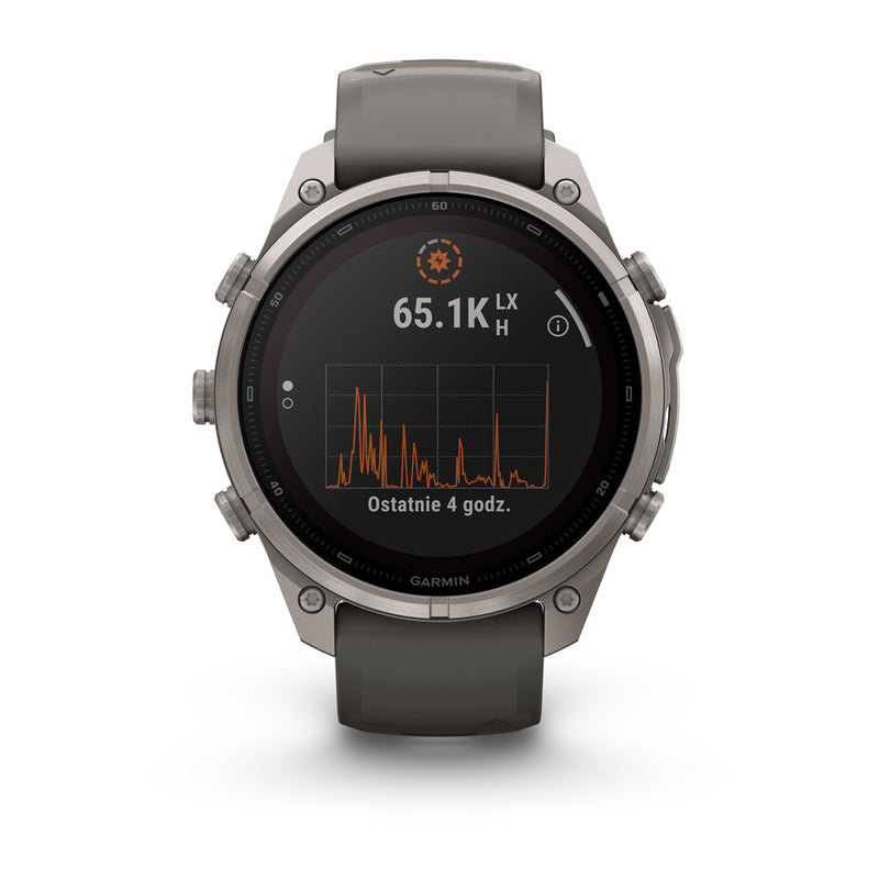 Garmin fēnix 9 Pro Solar– inReach®, 47 mm, Tytanowy z silikonowym paskiem w kolorze Pebble Gray (Kopia)