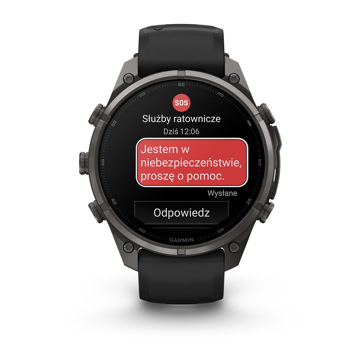 Garmin fēnix 9 Pro – inReach®, 47 mm, Tytanowy w kolorze Carbon Gray z powłoką (DLC) z silikonowym paskiem w kolorze Black / Pebble Gray