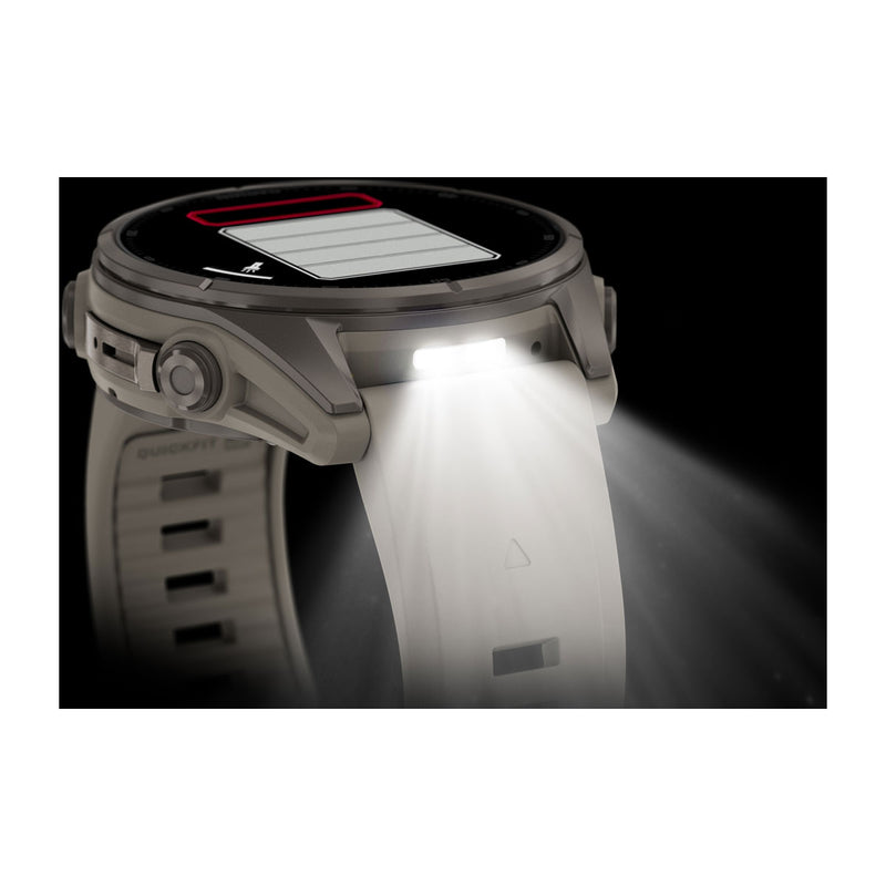 Garmin fēnix 9 – smartwatch, 43 mm, Tytanowy z silikonowym paskiem w kolorze French Gray