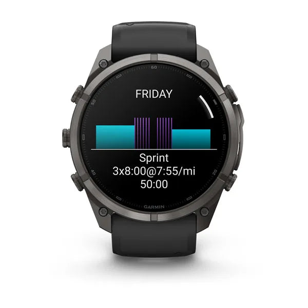 Garmin fēnix 9 Pro – smartwatch, 51 mm, Tytanowy w kolorze Carbon Gray z powłoką (DLC) z silikonowym paskiem w kolorze Black / Pebble Gray