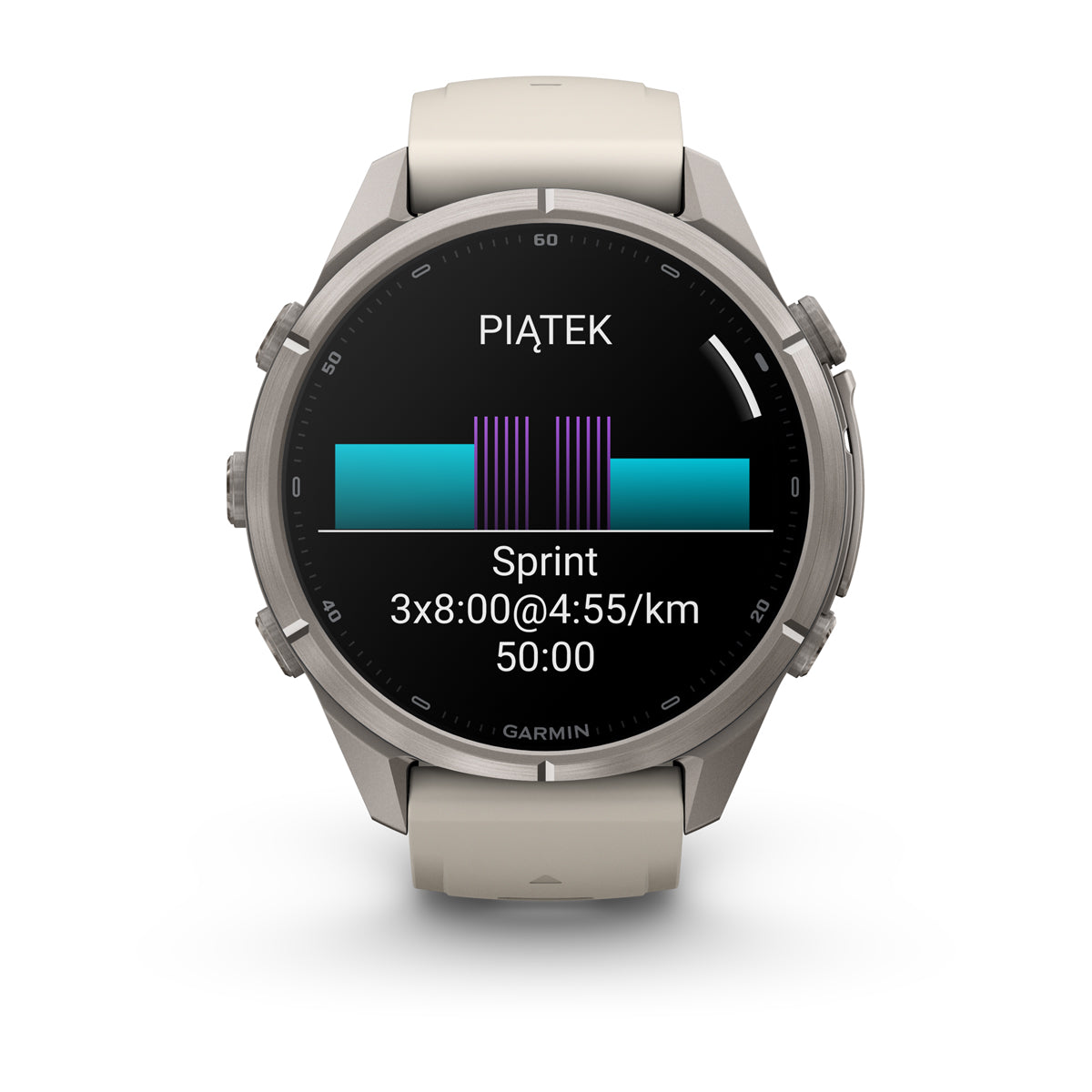 Garmin fēnix® 9 Pro – smartwatch, 43 mm, Tytanowy z silikonowym paskiem w kolorze Fog Gray / Dark Sandstone