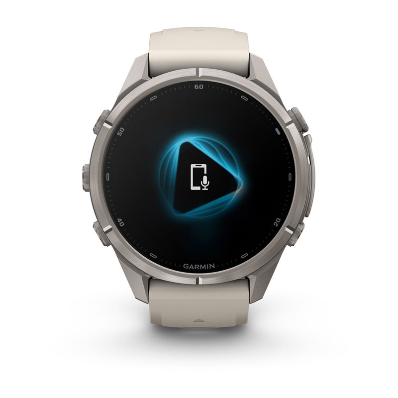 Garmin fēnix 9 Pro – inReach®, 43 mm, Tytanowy z silikonowym paskiem w kolorze Fog Gray / Dark Sandstone
