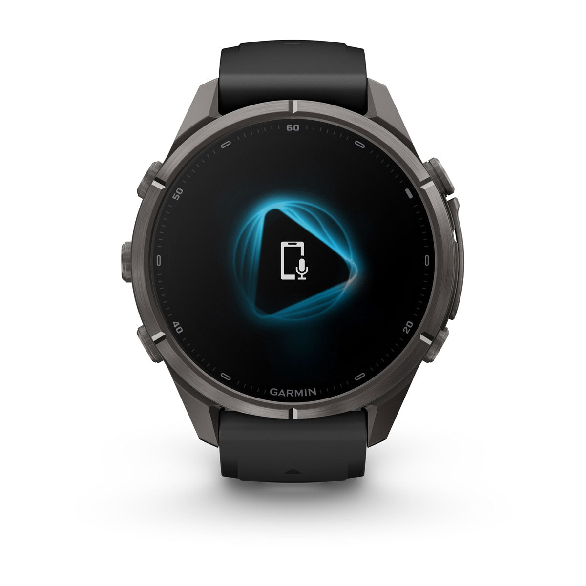 Garmin fēnix 9 Pro – inReach®, 43 mm, Tytanowy w kolorze Carbon Gray z powłoką (DLC) z silikonowym paskiem w kolorze Black / Pebble Gray