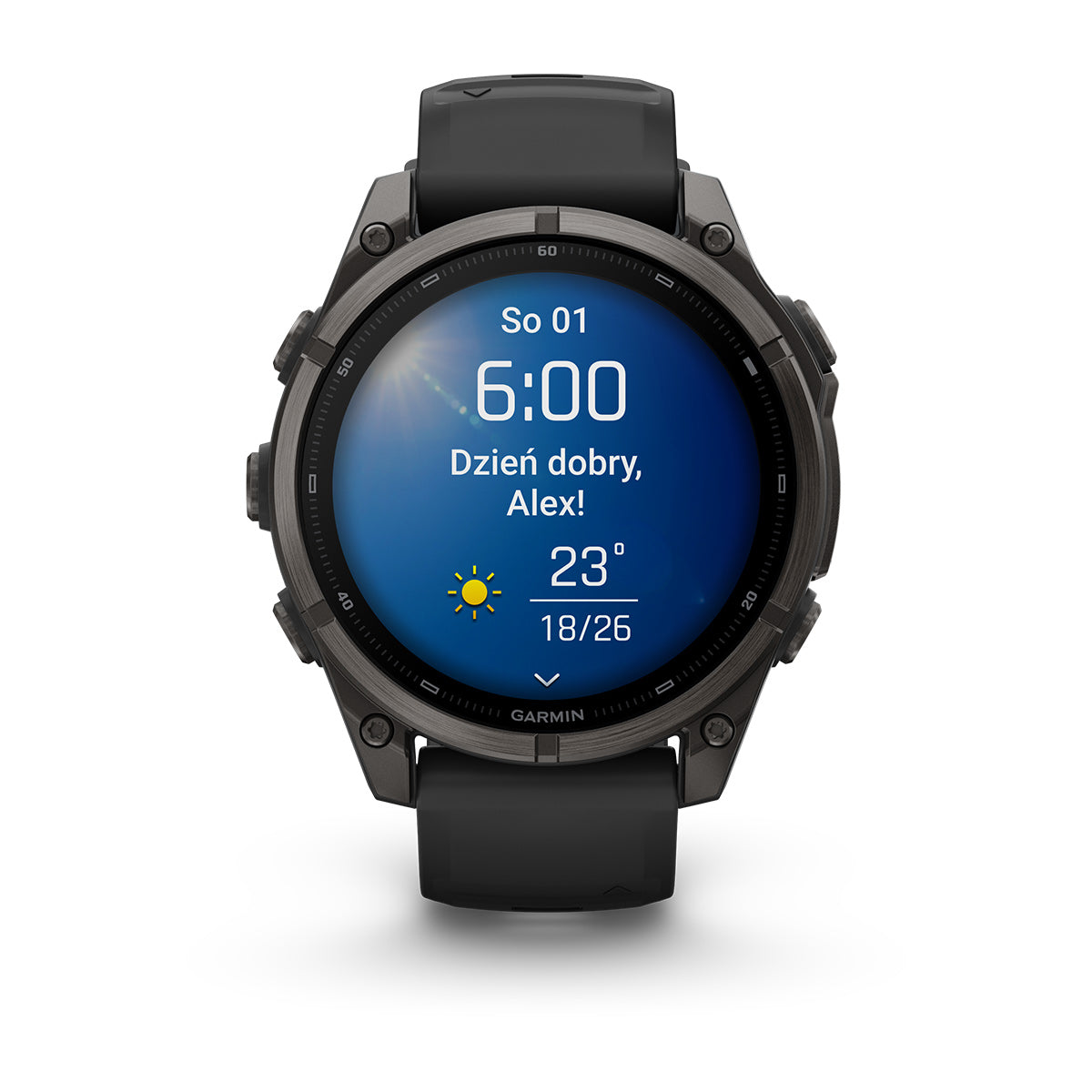 Garmin fēnix 9 – smartwatch, 47 mm, Tytanowy z silikonowym paskiem w kolorze Black