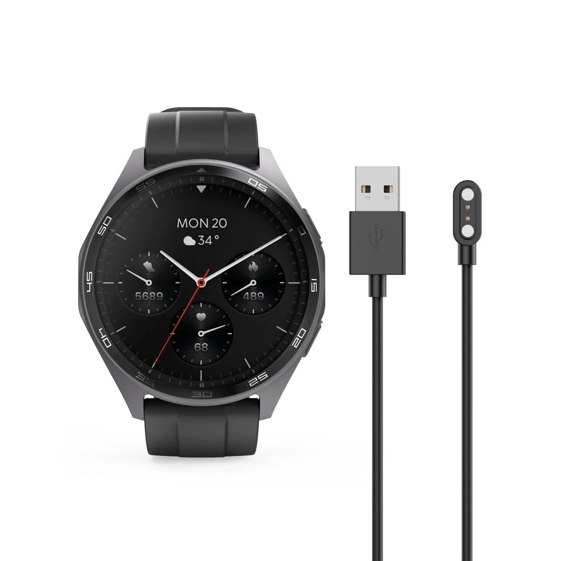 Hama Smartwatch 7010 – Antracytowy/Czarny pasek silikonowy - OUTLET