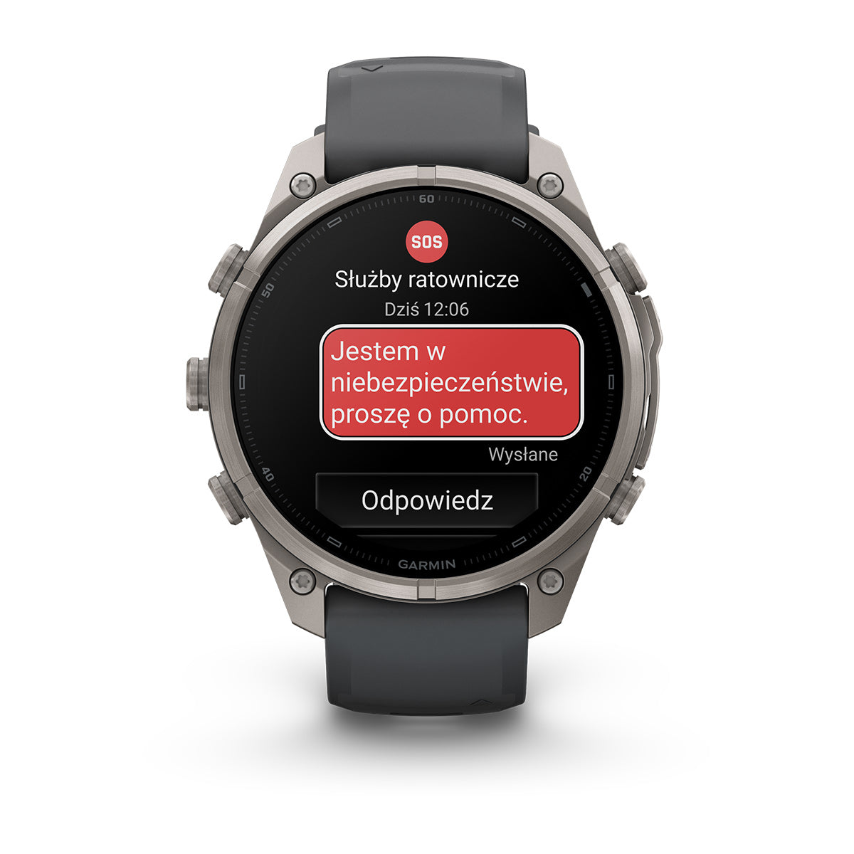 Garmin fēnix 9 Pro – inReach®, 47 mm, Tytanowy z silikonowym paskiem w kolorze Graphite / Black