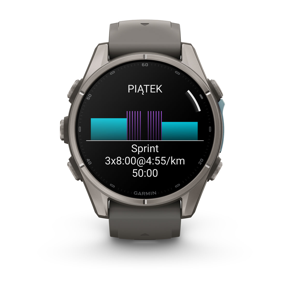 Garmin fēnix 9 – smartwatch, 43 mm, Tytanowy z silikonowym paskiem w kolorze Pebble Gray