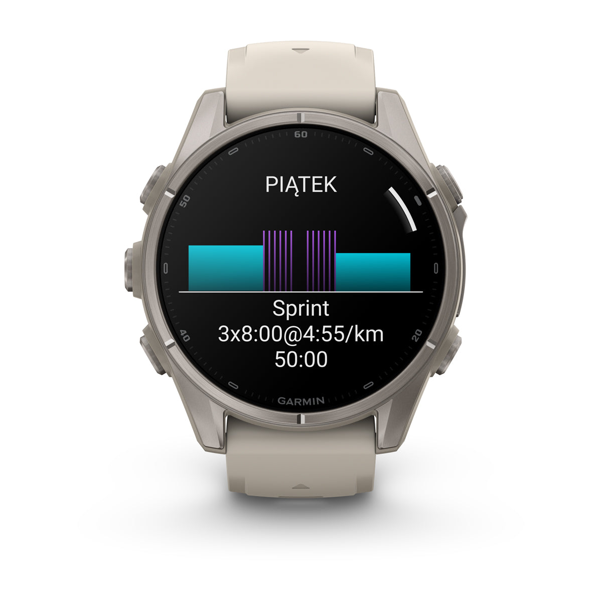 Garmin fēnix 9 – smartwatch, 43 mm, Tytanowy z silikonowym paskiem w kolorze French Gray