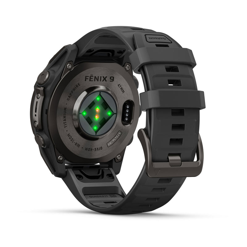 Garmin fēnix 9 – smartwatch, 47 mm, Tytanowy z silikonowym paskiem w kolorze Black