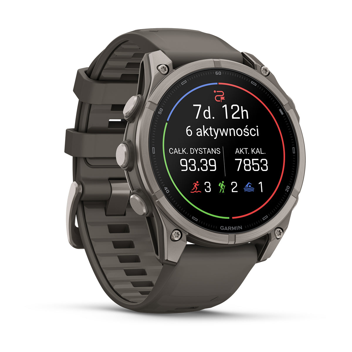 Garmin fēnix 9 – smartwatch, 51 mm, Tytanowy z silikonowym paskiem w kolorze Pebble Gray