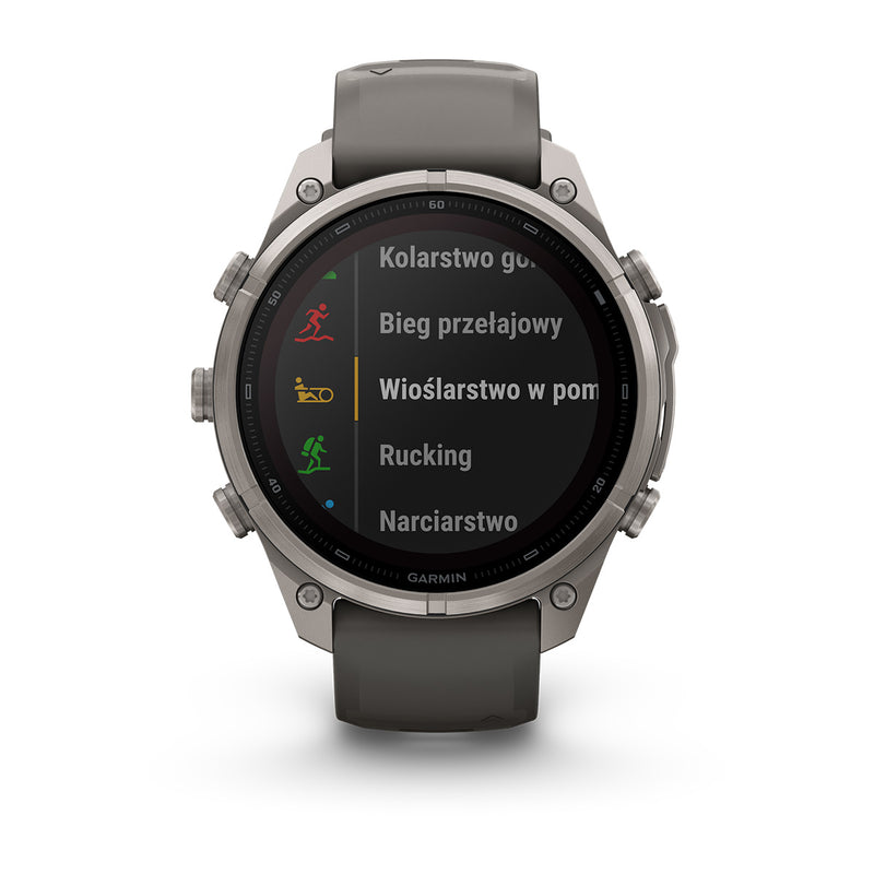 Garmin fēnix 9 Pro Solar– inReach®, 47 mm, Tytanowy z silikonowym paskiem w kolorze Pebble Gray (Kopia)