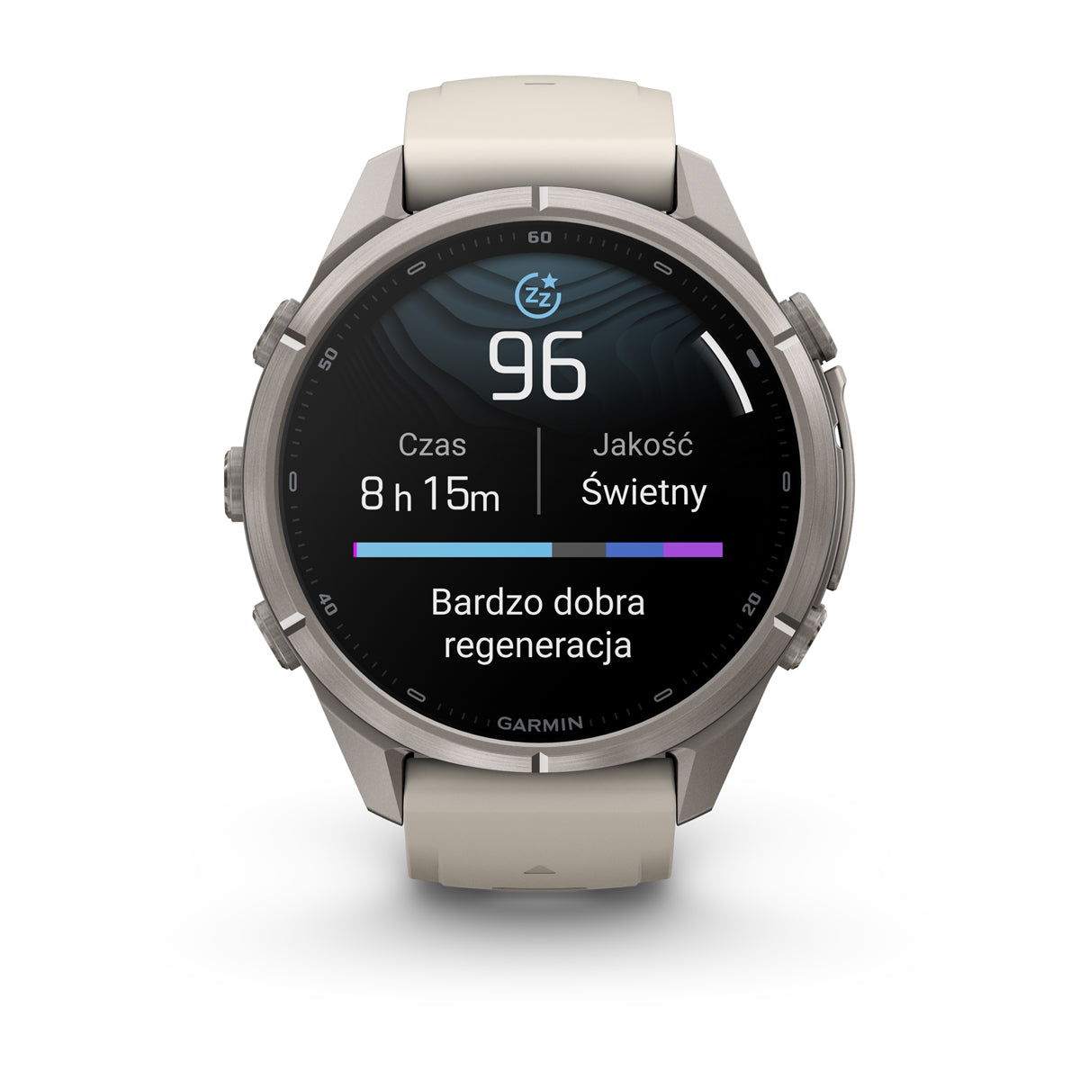 Garmin fēnix® 9 Pro – smartwatch, 43 mm, Tytanowy z silikonowym paskiem w kolorze Fog Gray / Dark Sandstone