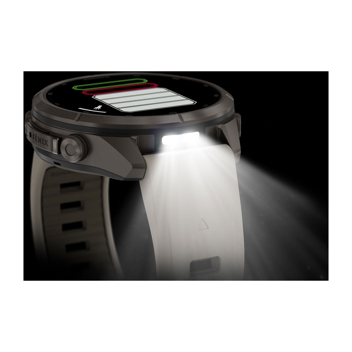 Garmin fēnix 9 Pro – inReach®, 43 mm, Tytanowy z silikonowym paskiem w kolorze Fog Gray / Dark Sandstone