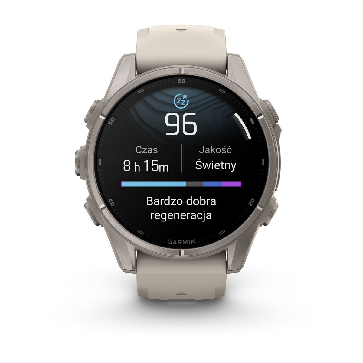 Garmin fēnix 9 – smartwatch, 43 mm, Tytanowy z silikonowym paskiem w kolorze French Gray