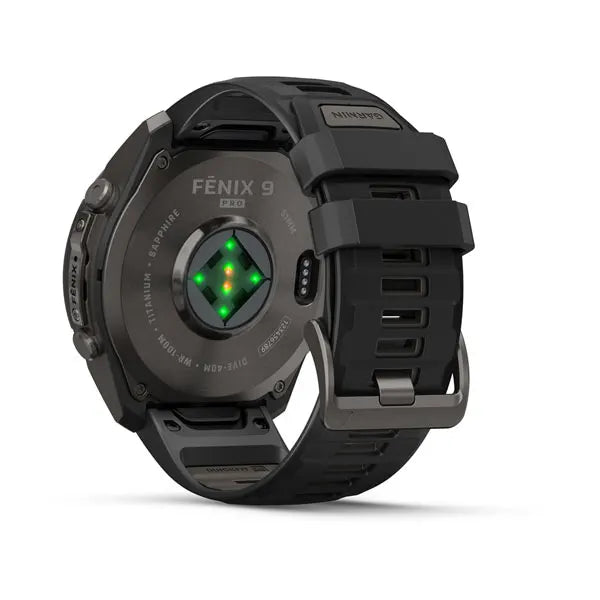 Garmin fēnix 9 Pro – smartwatch, 51 mm, Tytanowy w kolorze Carbon Gray z powłoką (DLC) z silikonowym paskiem w kolorze Black / Pebble Gray