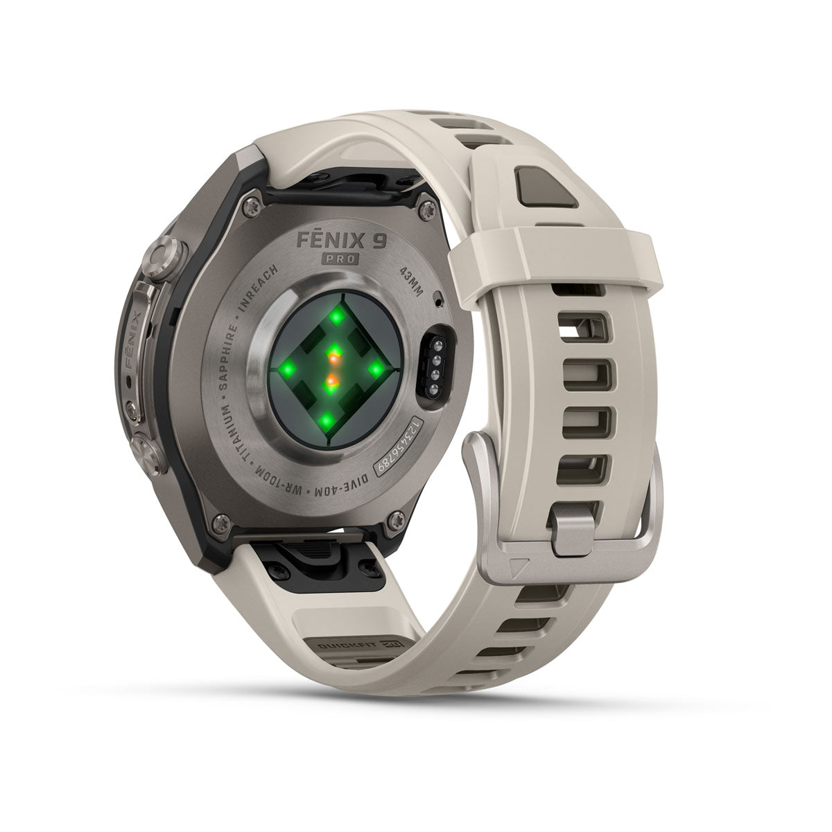 Garmin fēnix 9 Pro – inReach®, 43 mm, Tytanowy z silikonowym paskiem w kolorze Fog Gray / Dark Sandstone