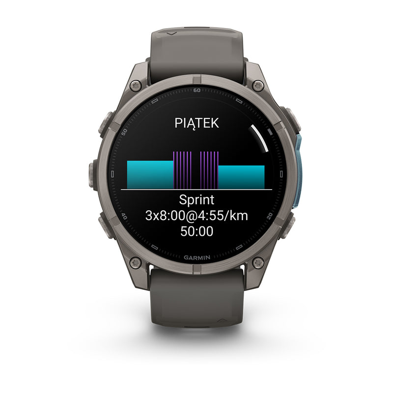 Garmin fēnix 9 – smartwatch, 51 mm, Tytanowy z silikonowym paskiem w kolorze Pebble Gray