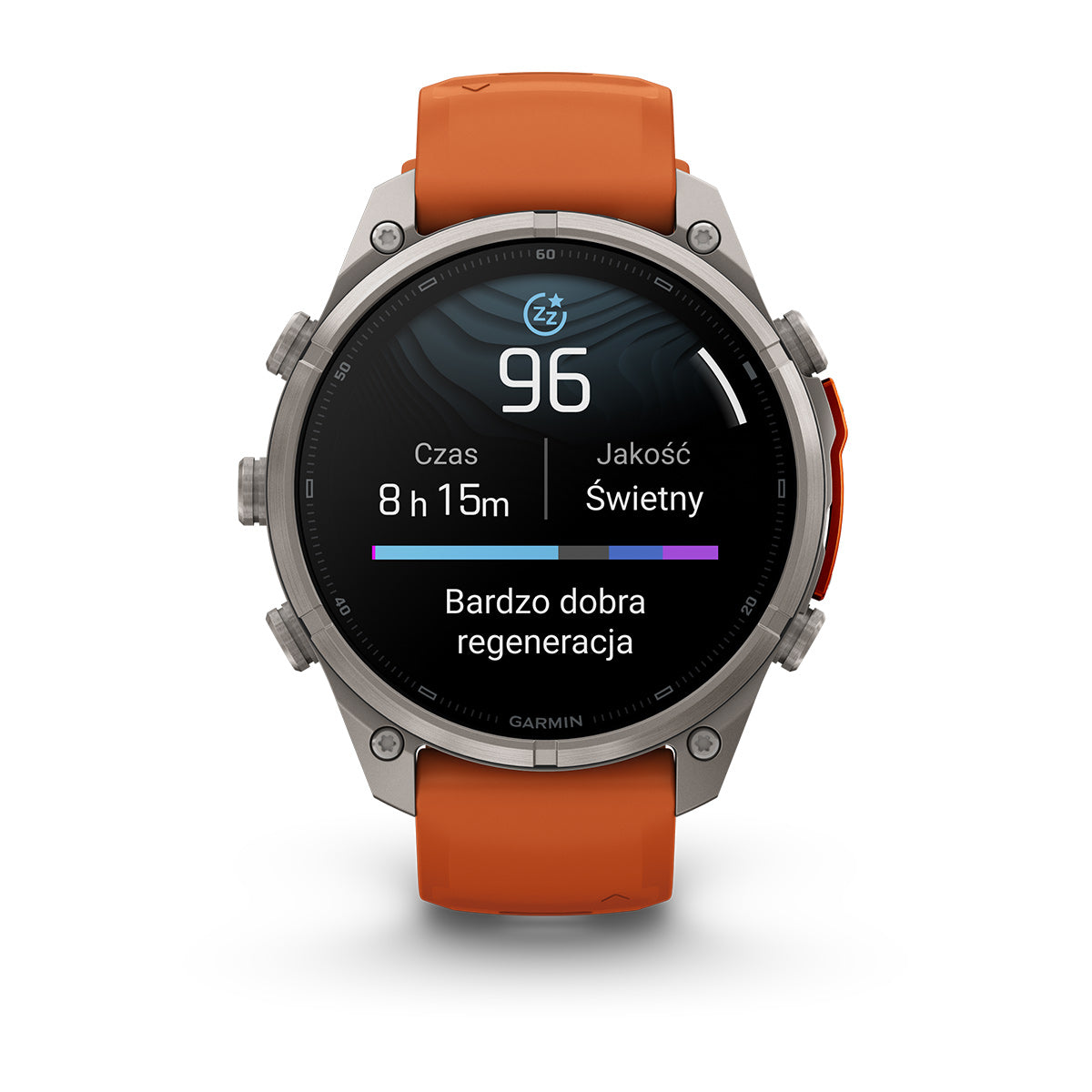 Garmin fēnix 9 Pro – inReach®, 47 mm, Tytanowy z silikonowym paskiem w kolorze Autumn Orange / Spark Orange